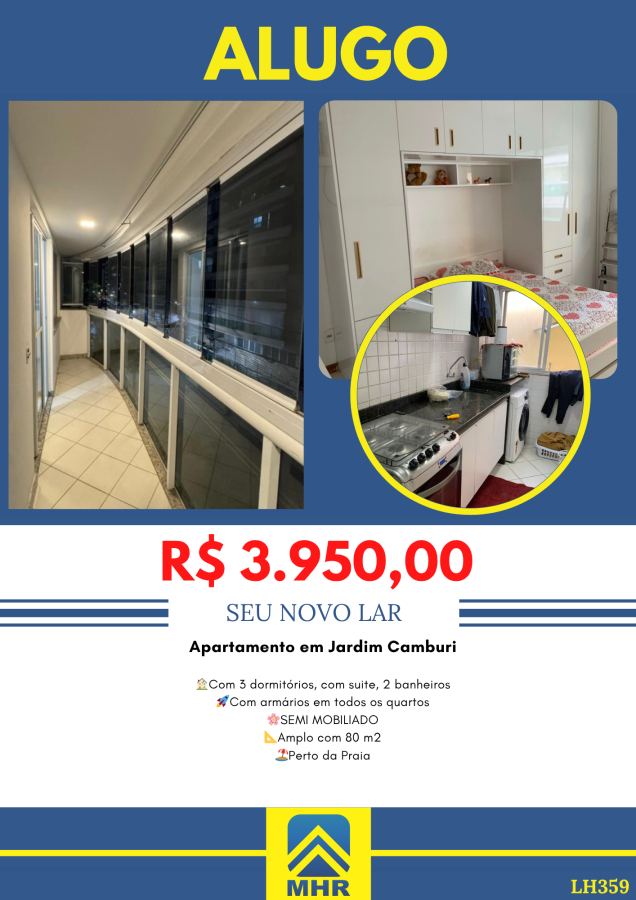 Aluguel Mensal para Loca��o, em Vit�ria, bairro Jardim Camburi, 3 dormit�rios, 2 banheiros, 1 su�te, 1 vaga